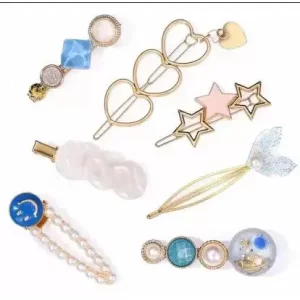 Gracious Pearl Gold Plated Hairclip Jewellery for Women Hair Pin (Blue)