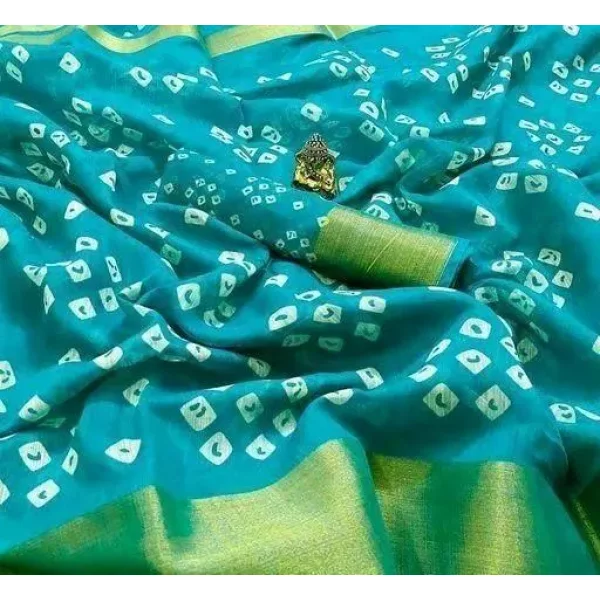 Delicate Bandhani Printed Cotton Saree