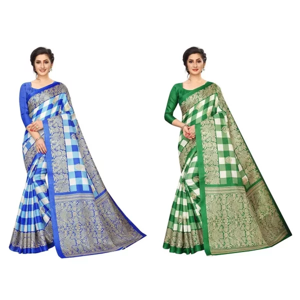 Premium Printed Mysore Silk Saree (Pack Of 2)