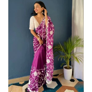 Premium Soft Organza chickankari saree