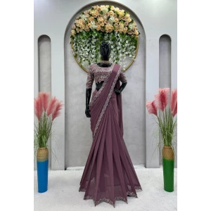 Retro ready to wear Saree with Sequence blouse