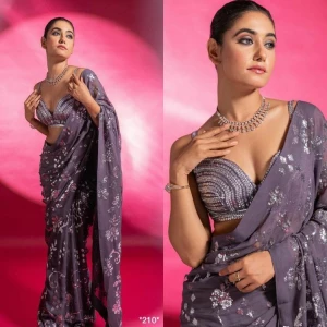 Women's Heavy Designer Silk Saree With Sequence Work