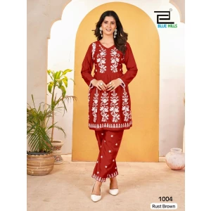 Women's Top + Pant  Coo-rd Set collection in Lakhnavi Work
