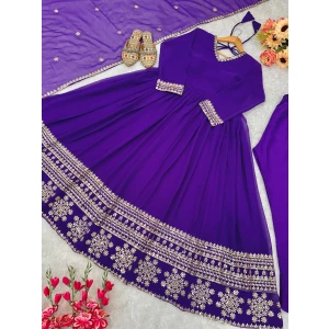 Women's Elegant Gown With Pant And Embroidery Dupatta