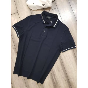Mens Emporio Armani Exclusive Plain Black Polo T-shirt