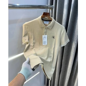 Mens Premium Calvin Klein Classic  Beige Polo T-Shirts