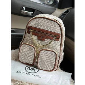 Michael Kors Elliot Logo White Backpack