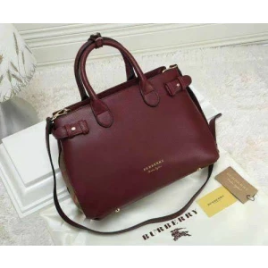 Women’s Burberry Banner Leather Maroon Tote Bag
