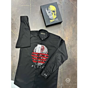 Men’s Philipp Plein Black Satin Shirt