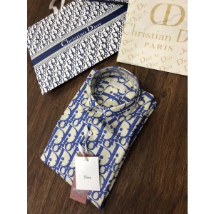 Men's Christian Dior All Over Dior Printed Full Sleeves Partywear Shirt