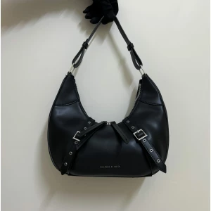 Women's Charles & Keith Grommet Crescent Hobo Bag
