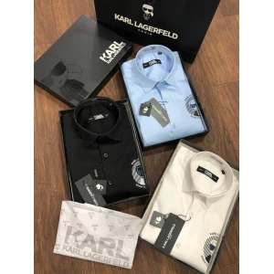 Men Karl Lagerfeld Premium Cotton Shirt | Plus Size