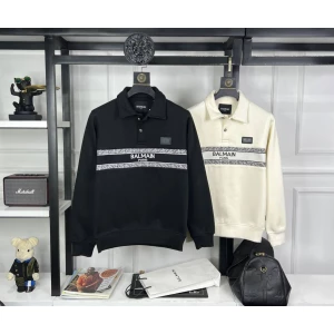 Men’s Balmain Combo of 2 Collar Sweatshirts | Black & White