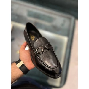 Men’s Coach CC Monogram Black Loafers with Metal Accent