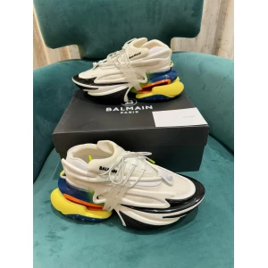 Mens Balmain Unicorn White Multi Coloured Sneakers