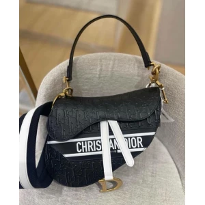 Women’s Christian Dior Genuine leather Black Saddle Bag