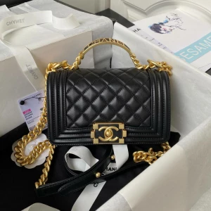 Women’s Chanel Lebouy Black Quilted Top Handle Bag with Sling
