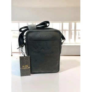 Unisex Coach Signature CC Monogram Black Crossbody Bag