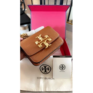 Women’s Tory Burch Eleanor Crocodile Leather Brown Sling Bag