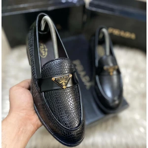 Men’s Prada Round Toe Black Loafers