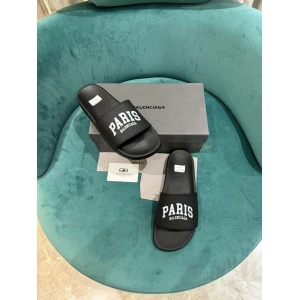 Men’s Balenciaga Pool Slide Sandals - Premium Black Slides