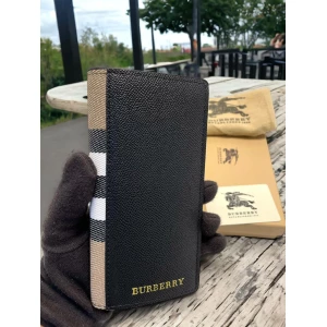 Unisex Burberry monogram Black Long wallet