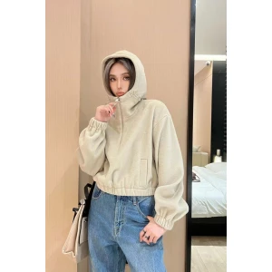 Women's Prada Authentic Half Zipper Hoodie Jacket