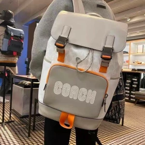 Unisex Coach Rivington Backpack In Colorblock Signature Canvas With Coach Patch
