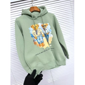 Women's Ralph Lauren Polo Bear Premium Green Hoodie