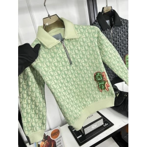 Kids Christian Dior Oblique Zipper Green Cd Sweatshirt For Boys