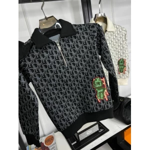 Kids Christian Dior Oblique All Over Dior Printed Black Sweatshirt for Boys