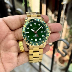 Men's Fossil FS Golden Green Dial Watch