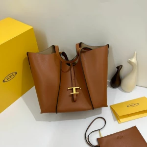 Women's Tod’s T Timeless Medium Shopping Tote Bag with Pouch