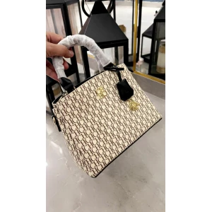 Women's Carolina Herrera All-Over CH Monogram Leather Handbag