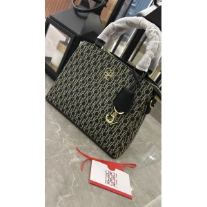 Women's Carolina Herrera CH Logo Leather Black Handbag