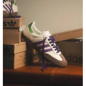 Men's Adidas Originals Samba Og Off White/purple/green