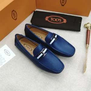 Men's Tod's T Logo Luxury Blue Leather Loafers