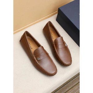 Men's Christian Dior Logo Tan Leather Loafers