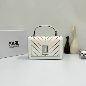 Karl Lagerfeld Paris Top Handle White Premium Bag with strap