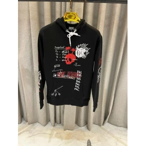 Men’s Diesel White S Ummer B3 Black Sweatshirt Hoodie