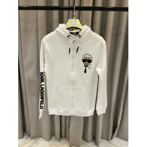 Men’s Karl Lagerfeld Logo White Hoodie Sweatshirt