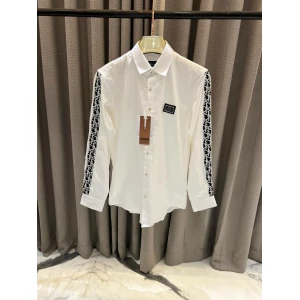 Men's Christian Dior CD Logo Premium Partywear Shirt