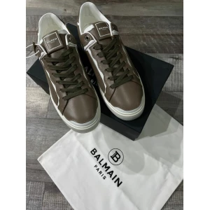 Men's Balmain B Court Brown Luxury Leather Sneakers