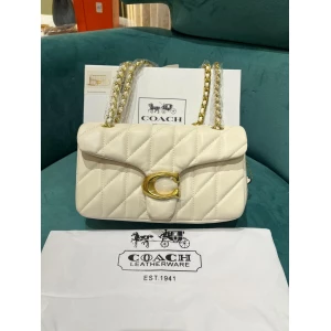 Women's Coach Tabby 26 Soft Quilted White Shoulder Bag