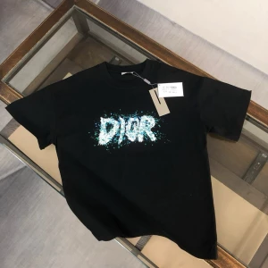 Men's Christian Dior Authentic Drop Shoulder Oversized Black T-shirt | Plus Size