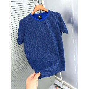 Men's Michael Kors All Over Mk Monogram Printed Blue Round Neck Tshirt