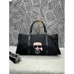Karl Lagerfeld Signature Black Duffle Gym Bag