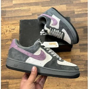 Nike Airforce 1 low top Grey Purple Sneakers for Men