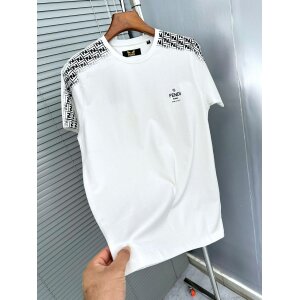 Men's Fendi  Imported White Round Neck T-shirt