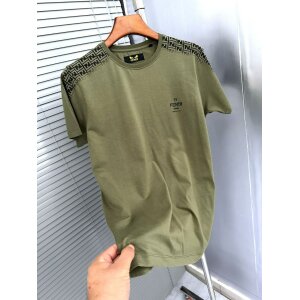 Men's Fendi Roma Premium Green Round Neck T-shirt